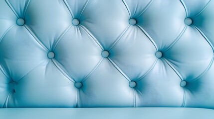 Obraz premium Close-up view of a light blue tufted upholstery.