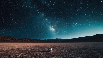 A glowing X-terrestrial object hovering above a remote, barren landscape under a starry sky.