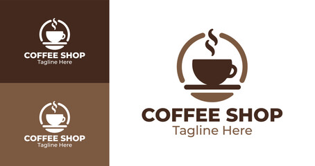 Stylish Coffee Shop Logo with Coffee Cup for Café Branding