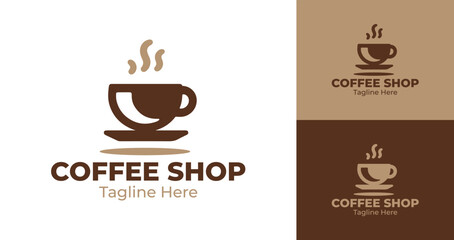 Modern Coffee Cup Logo Design for Café and Restaurant Branding