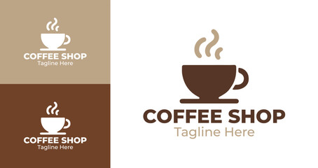 Creative and Elegant Coffee Shop Logo Design with Cup Icon