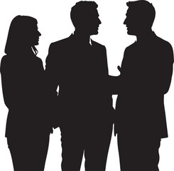 Business people, set of vector silhouettes and silhouettes of men
