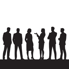 Business people, set of vector silhouettes and silhouettes of men
