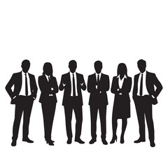 Business people, set of vector silhouettes and silhouettes of men
