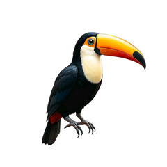 Vibrant toucan illustration isolated on transparent background