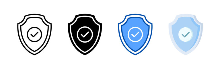 Shield icon set bundle. Multi style icon collection perfect for websites, apps, and presentations. Simple vector icon collection