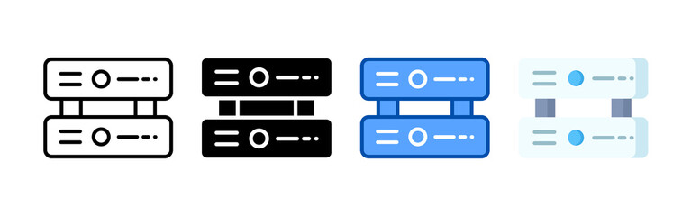 Server storage icon set bundle. Multi style icon collection perfect for websites, apps, and presentations. Simple vector icon collection