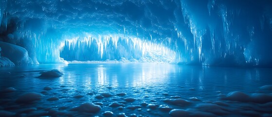 Frozen blue cave