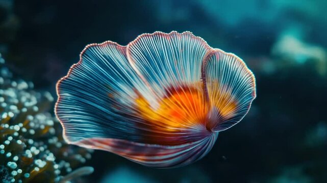 Intricate, delicate marine creature.  Vibrant colors,  unique  shape