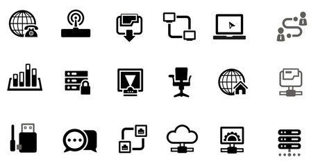 Network icons set. vector. editable