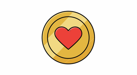 Charity donation concept heart coin illustration vector graphic for love currency and romantic finance concept design element