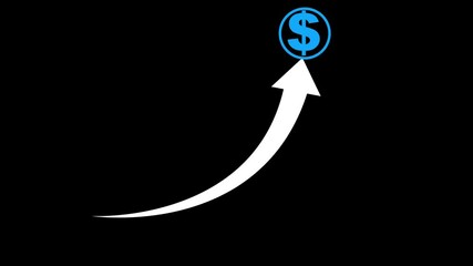 Business growth concept with dollar.Animation of dollar symbol over green graph moving against stock market data processing - Powered by Adobe