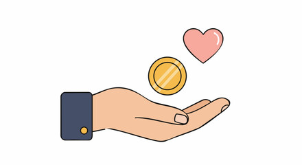 Charity donation concept charity donation and love concept illustration vector for fundraising campaign and social support 100