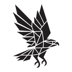 Obraz premium Geometric eagle design black and white illustration