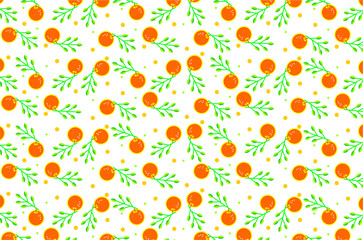 Oranges fruit pattern background. Cartoon of orange fruit pattern. Summer orange fruit pattern background. Tropical fruit orange pattern background. Healthy fruit pattern.