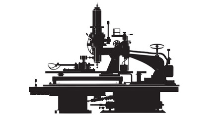 Obraz premium Milling machine silhouette isolated on white background
