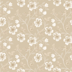 Graceful Hand Painted Geometric Curly Flower Motif Artworks