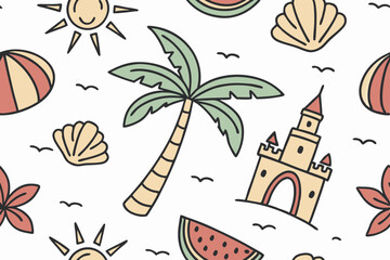 seamless background with palm trees