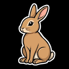 Obraz premium Sweet Little Rabbit Vector on Black Background