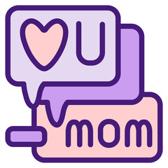 Obraz premium Love Mom Flat Icon