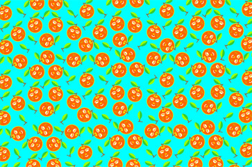 Seamless pattern of cute orange cartoon. Isolated concept.