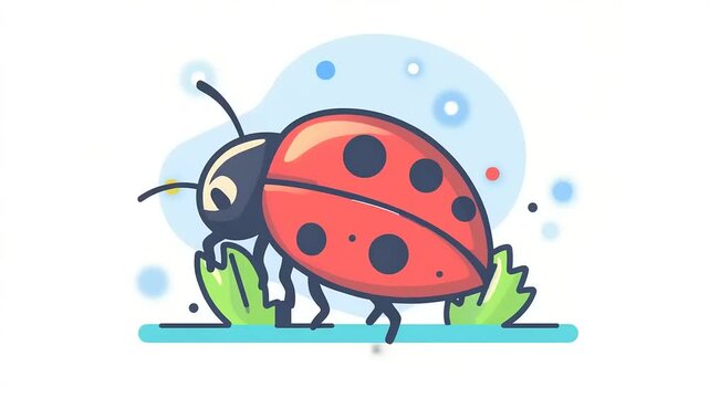 Delightful Cartoon Ladybug Animated Illustration Clip Perfect for Nature Projects