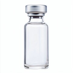 Clear Glass Medical Vial with Silver Cap Sterile Pharmaceutical Container Healthcare Product