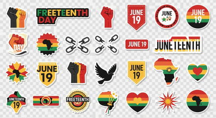Juneteenth digital sticker set
