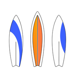 Three colorful surfboard designs illustration