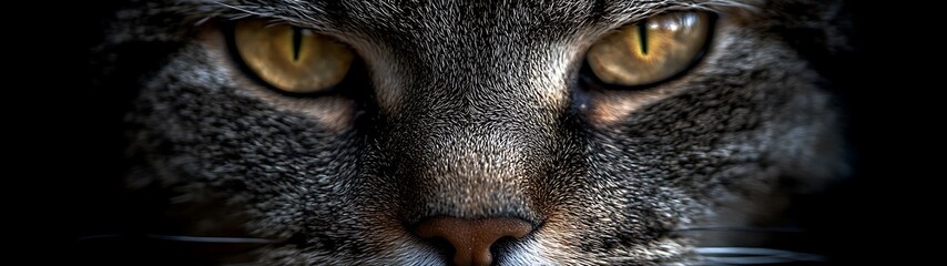 Close-up cat eye, intense gaze