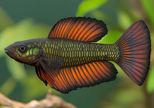 Vibrant fish with intricate scales and fins