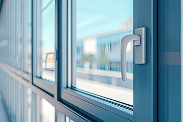 Detailed View of Energy Efficient Window Installation in Modern Office Building