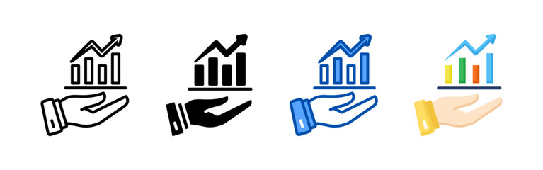Bar chart icon set bundle. Multi style icon collection perfect for websites, apps, and presentations. Simple vector icon collection