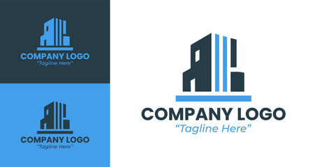 Corporate and Elegant Building Logo Designs for Business and Real Estate Industry © radjarz
