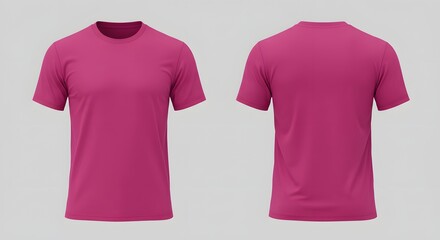 Pink Men's T-Shirt Mockup - Front and Back View