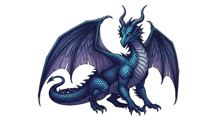 Naklejka premium blue dragon isolated on white