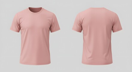 Pink T-Shirt Mockup - Front and Back View