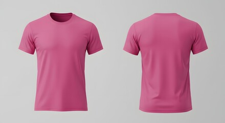 Pink T-Shirt Mockup - Front and Back Views