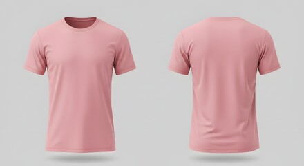Pink T-Shirt Mockup: Front and Back View