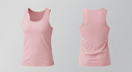 Pink Women's Tank Top Mockup - Front and Back Views