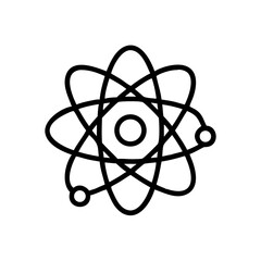 Atom icon representing science, chemistry, and physics