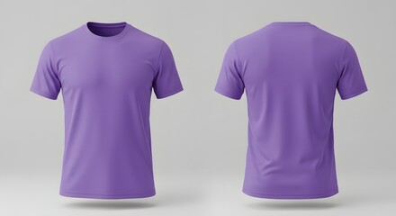 Purple T-Shirt Mockup - Front and Back View