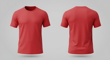 Red T-Shirt Mockup: Front and Back Views