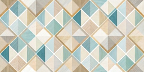 Modern Geometric Panoramic Design - Pastel Hues