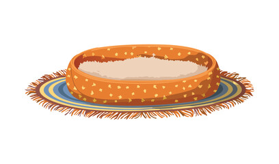 Beige Pet Bed with Dotted Texture