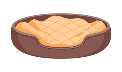 Quilted Brown Pet Bed Cozy Interior