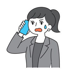 問題発生に驚くビジネスウーマン/Surprised businesswoman on a phone call