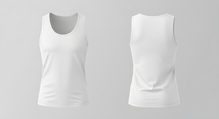 White Women's Sleeveless Shirt Mockup - Front and Back View