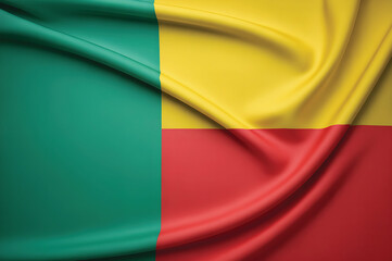 Flag of Benin waving in the wind