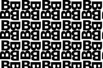 seamless pattern with black and white with letter B